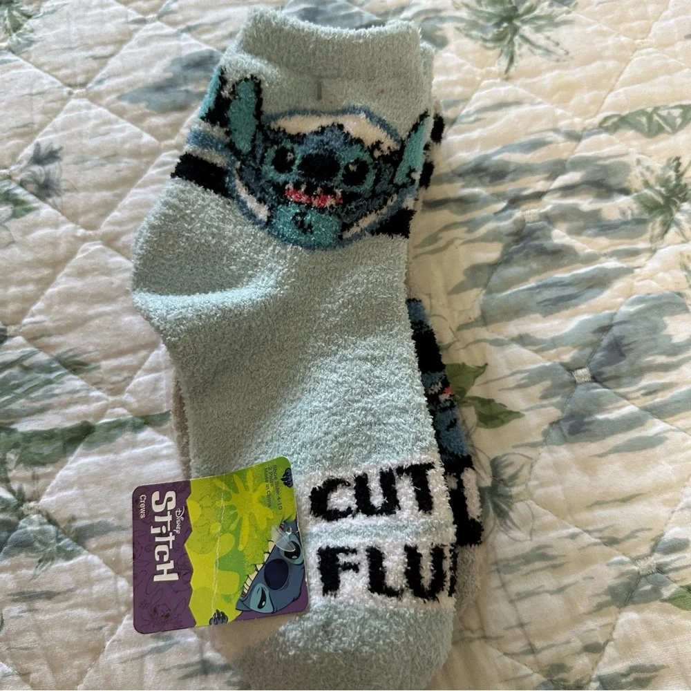 Lilo & Stitch Fuzzy Socks Cute Fluffy 4-10